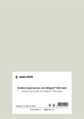 Barevný karton - A4 / 160 g / světle šedá