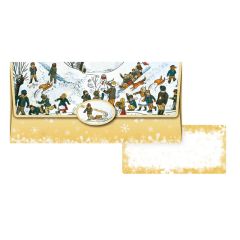 Vánoční obálka na peníze Josef Lada - zlatá