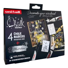 UNI  Sada křídových popisovačů UNI - Vánoční sada Nordic 1,8 - 2,5 mm / mix barev