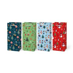Vánoční dárková taška - mix motivů / 10 x 22 cm