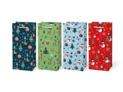 Vánoční dárková taška - mix motivů / 10 x 22 cm