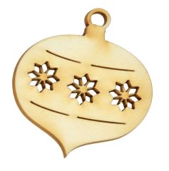 Optys  Dřevěný výřez - baňka kapka / 3,6 x 6,5 cm