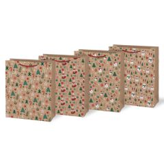 Vánoční dárková taška KRAFT L - mix motivů / 26 x 32 cm
