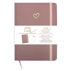 Blok Luxi A5 - tečkovaný / 96 listů / starorůžová srdce