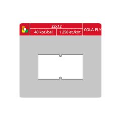 Etikety do etiketovacích kleští - 22 x 12 mm COLA-PLY / bílá