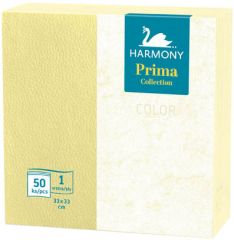 Harmony Professional  Harmony Color papírové ubrousky žluté 1-vrstvé 33 x 33 cm 50ks