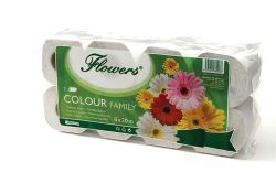 Flowers Family toaletní papír 2-vrstvý 8ks