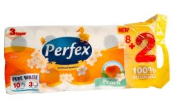 Papír toaletní Perfex Deluxe s vůní broskve / 3-vrstvý 10 ks