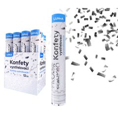 Konfety vystřelovací - stříbrné / 30 cm