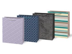 MFP Paper s.r.o.  Taška dárková papírová - mix geometrické vzory / 26 x 32 x 13,8 cm