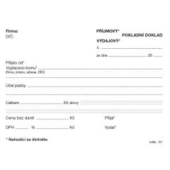 MSK 7400057 univerzální příjmový a výdajový doklad nečíslovaný 100 listů NCR A6