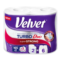 Utěrky papírové Velvet Turbo Duo - 3 vrstvé / 2 ks
