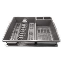 Odkapávač na nádobí - stříbrný 35 x 43 x 9 cm