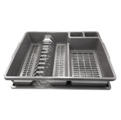 Odkapávač na nádobí - stříbrný 35 x 43 x 9 cm