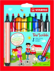 Popisovače Stabilo Trio Scribbi - 8 ks