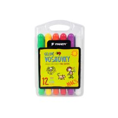 Fandy  Voskové gelové pastelky - 12 barev