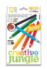 Sakota  Pastelky trojhranné Creative Jungle  - 12 barev / JUMBO