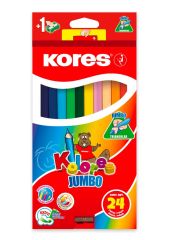 Kores  Pastelky Kores Kolores trojhranné / 24 barev / JUMBO