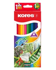 Pastelky Kores Aquarel trojhranné / 12 barev