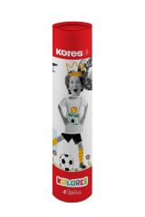 Kores  Pastelky Kores Kolores trojhranné / v tubě / 12 barev + tužka Grafitos + ořezávátko