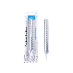 Fontána na dort - stříbrná / 12 cm