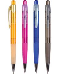 Kuličkové pero Spoko 0112 - barevný mix transparentní