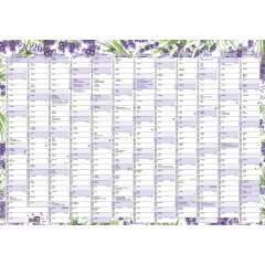 Plánovací roční nástěnná mapa - Levandule / BKA1