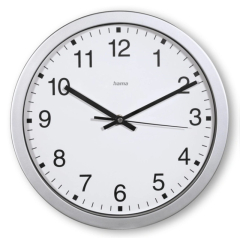 Nástěnné hodiny Hama Mallorca stříbrné / bílé prům. 30 cm
