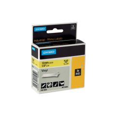 dymo  Pásky D1 vinylové permanentní - 12 mm x 5,5 m / černý tisk / žlutá páska