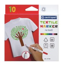 centropen  Značkovač Centropen 2739 na textil - sada 10 ks