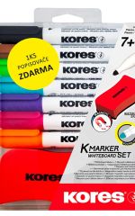 Kores  Popisovač Kores K-marker - sada 7 ks + houbička