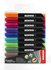 Popisovač Kores K-Marker Permanent - sada 10 ks / kulatý hrot