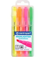 Zvýrazňovač Centropen HIGHLIGHTER 8722 / sada 4 ks