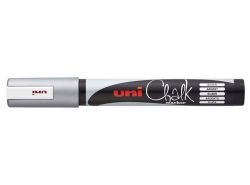Popisovač křídový UNI Chalk Marker PWE-5M / stříbrná