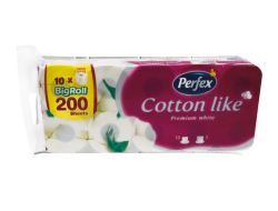 Papír toaletní Perfex Cotton like 3 -vrstvý / 8+2 ks