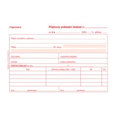 Příjmový pokladní doklad i pro podvojné účetnictví Baloušek A6 / nečíslovaný / 50 listů / NCR / PT030