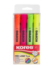 Kores  Zvýrazňovač Kores High Liner PLUS / sada 4 ks