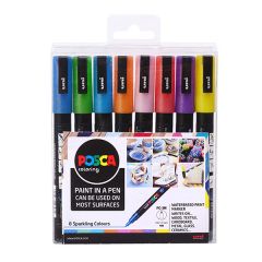 Posca  Sada akrylových popisovačů - 8 ks / třpytivé barvy