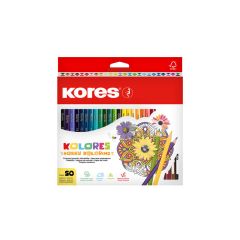 Kores  Pastelky Kores Mandalas trojhranné / 50 barev