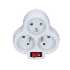 Rozbočovací zásuvka 3 x 10 A / bílá / s vypínačem
