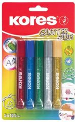 Kores  Lepidlo Kores Glitter Glue - 5 x 10,5 ml / klasické barvy