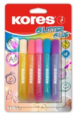 Kores  Lepidlo Kores Glitter Glue - 5 x 10,5 ml / pastelové barvy