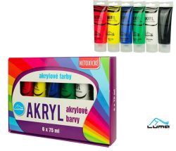 Akrylové barvy LUMA - 6 barev / 75ml