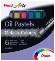 Pentel  Olejové pastely Pentel - 6 barev / metalické