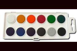 Vodové barvy - 12 barev / průměr 22 mm / ANILINKY