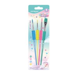Štetce KeyRoad Pastel pěnový úchop - sada 4 ks