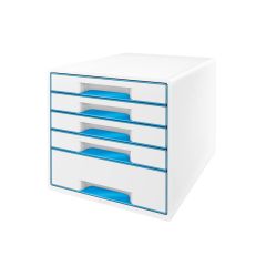 Zásuvkový box Leitz WOW - 4+1 zásuvky / modrá