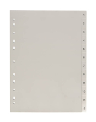 Karton P+P  Rozdružovač A4 plastový šedý - 1 - 12
