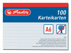 Herlitz  Náhradní karty do kartotéky - karty A6 / 100 ks