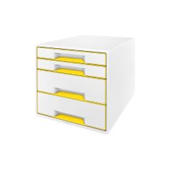 Zásuvkový box Leitz WOW - 2+2 zásuvky / žlutá